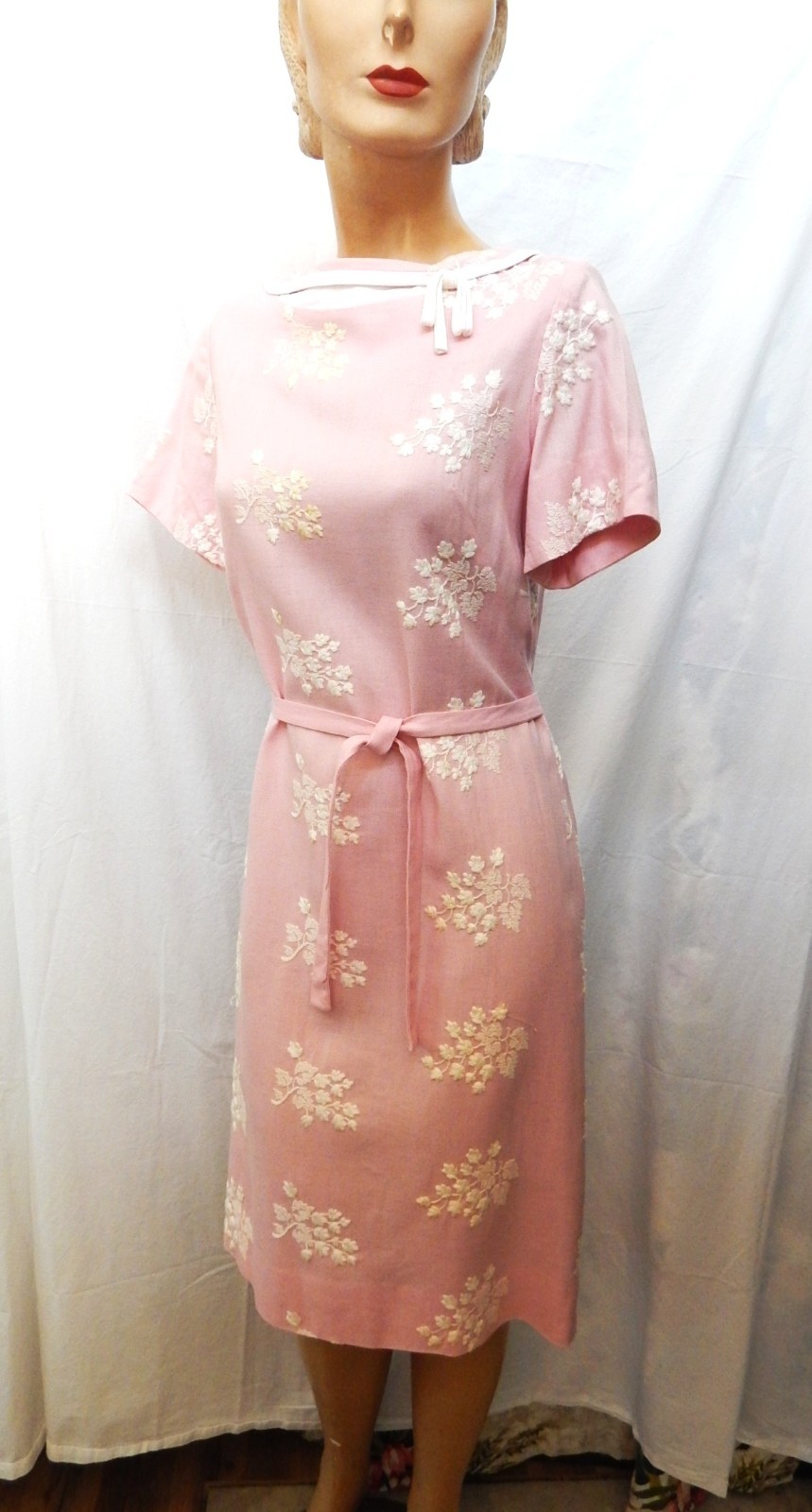 Vintage Pink Shift Dress by Jack Roberts – Mod 1960’s – Med. Size