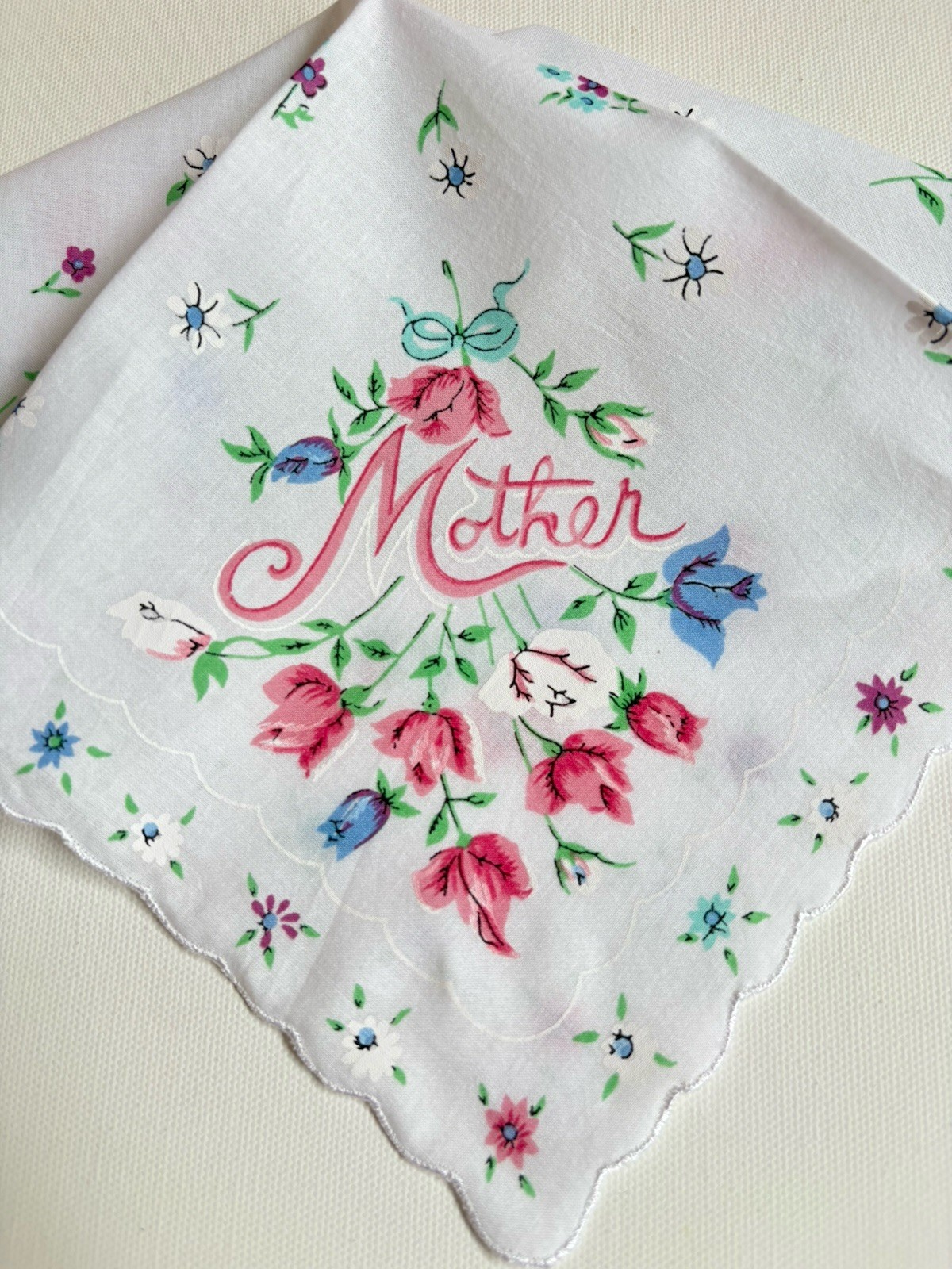 Beautiful New LuRay MOTHER Handkerchief Hankie With Pretty Roses