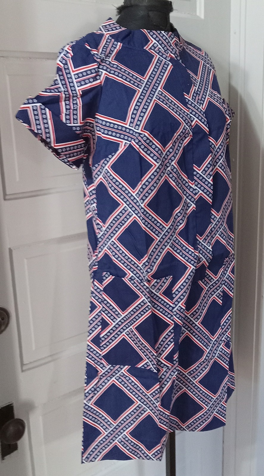NIP Vintage CAROL BRENT Red Blue Plaid SS Dress 16