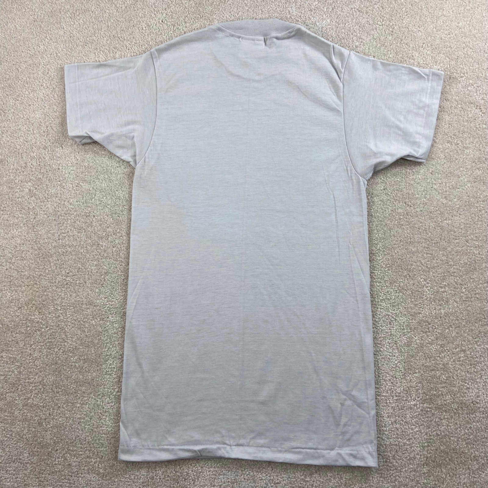 Vintage 80s Fifty-Fifty Hanes T-Shirt Mens S Gray Single Stitch Made in USA