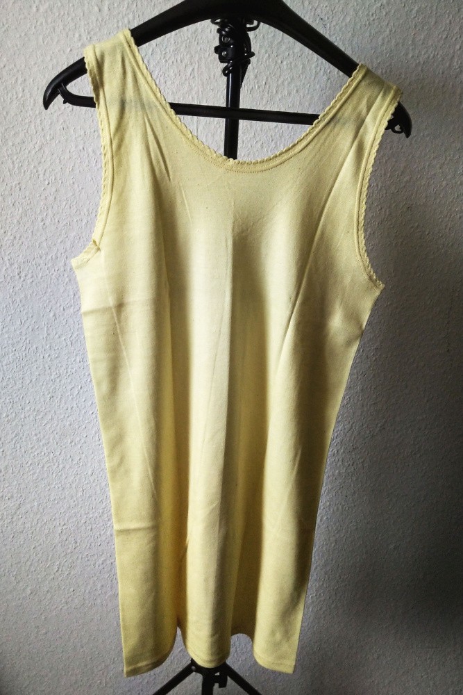 Vintage women’s nightgown slip negligee yellow cotton size 50