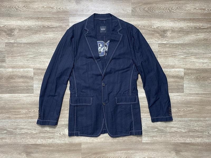 mens hugo boss navy cotton blazer 46
