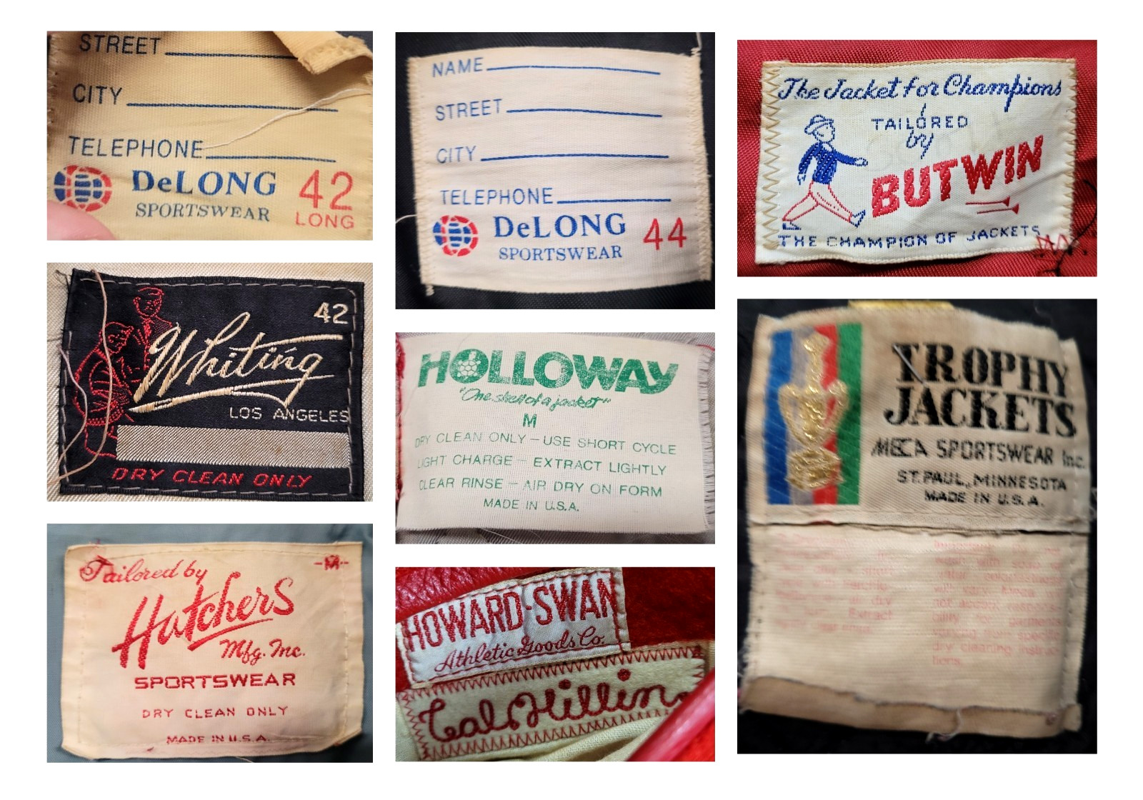 LOT OF 11 VINTAGE LETTERMAN JACKETS VARSITY LEATHER WOOL VINTAGE 50s 60s 70s 80s
