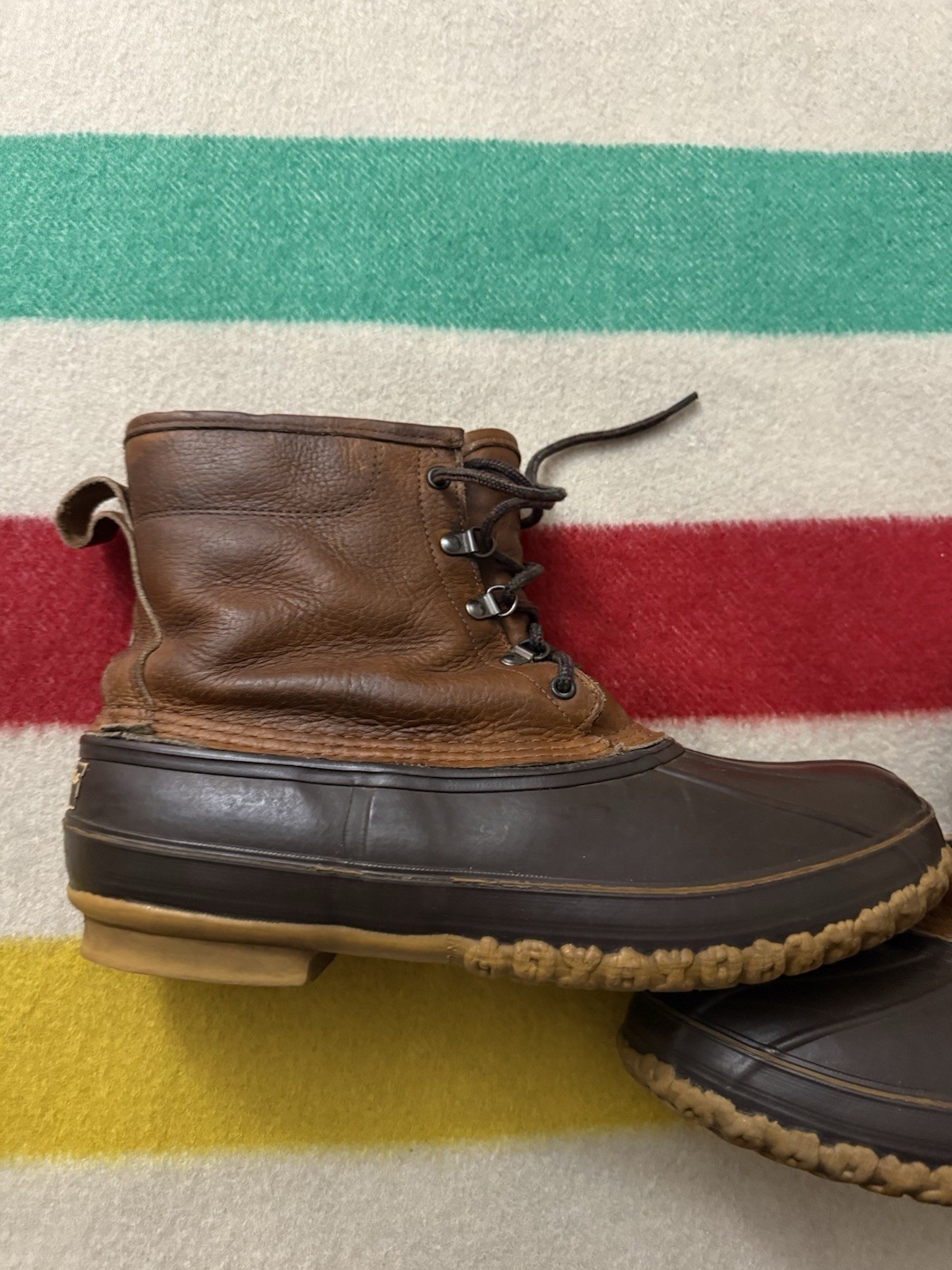 Vintage 70s 80s LL Bean Sherpa Duck Boots 8” Inch Brown Size 13 Made In USA 🇺🇸