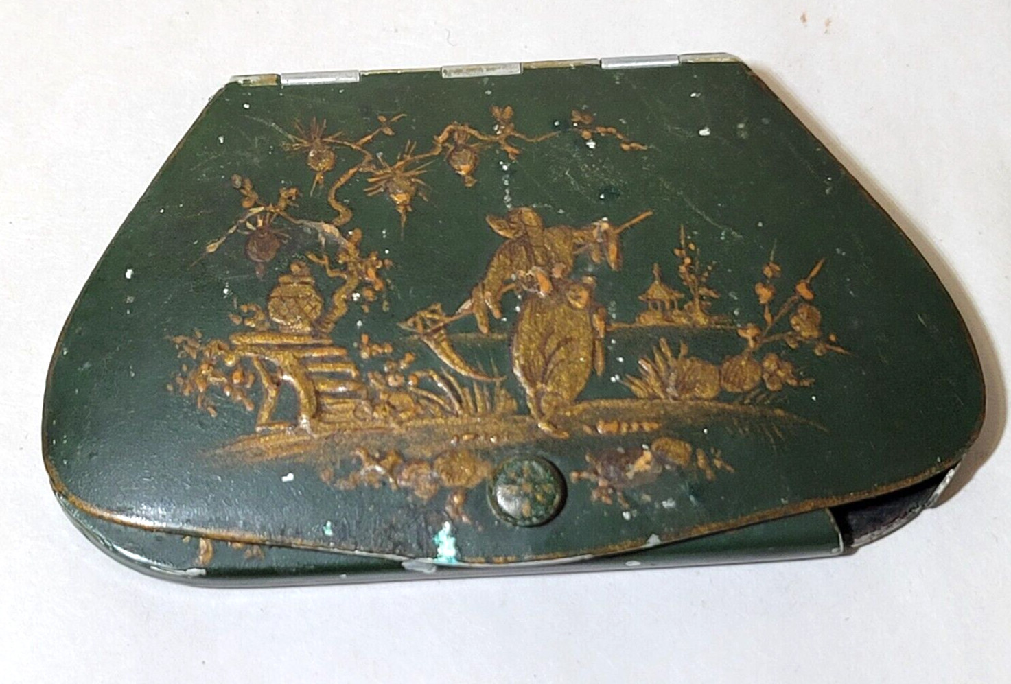 c1900 Pince Nez Eyeglasses CASE Antique Au Vase Etrusque Paris French Oriental