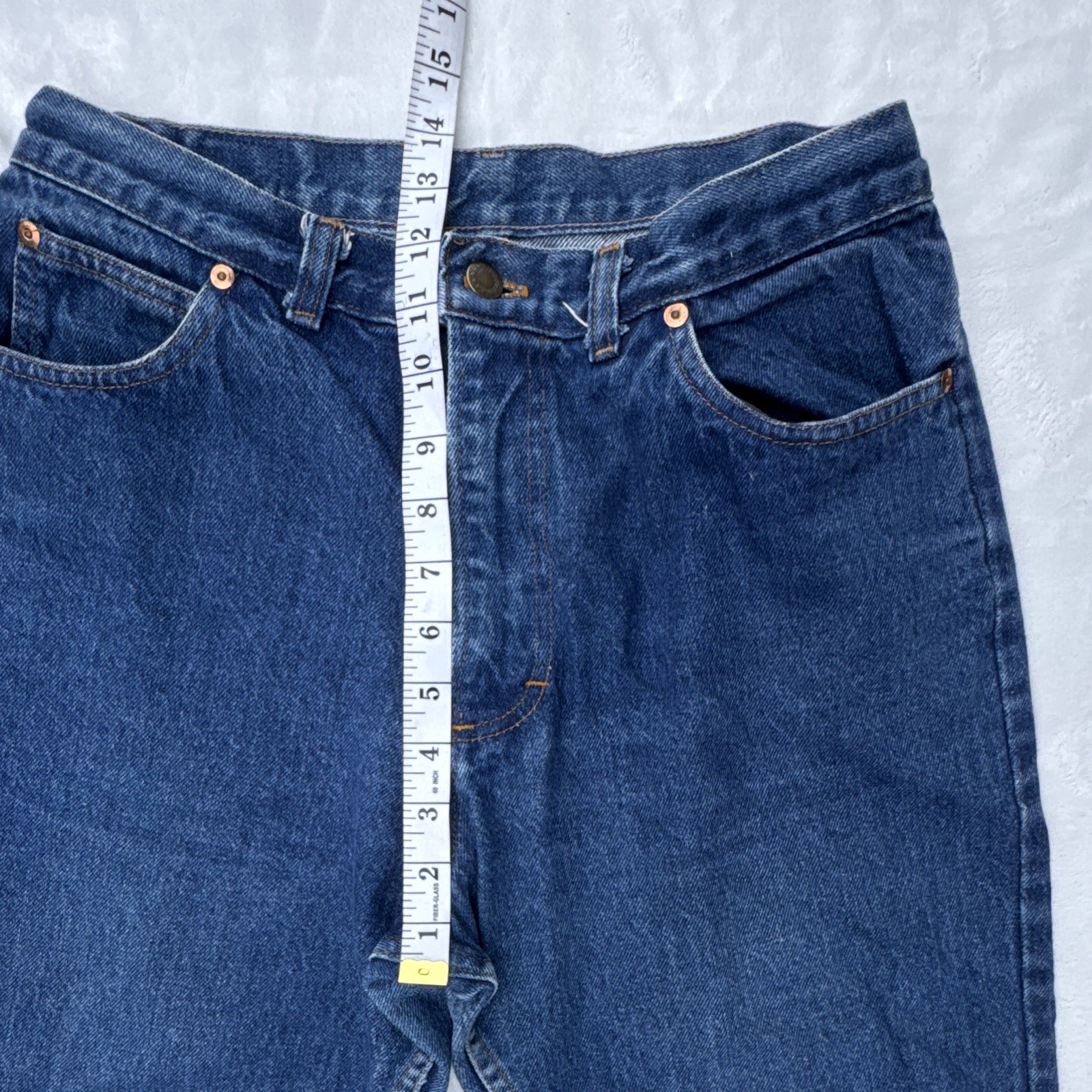 VTG Hovis Heartland Jeans Size 14 Petite 100% Cotton Blue Denim Made In USA