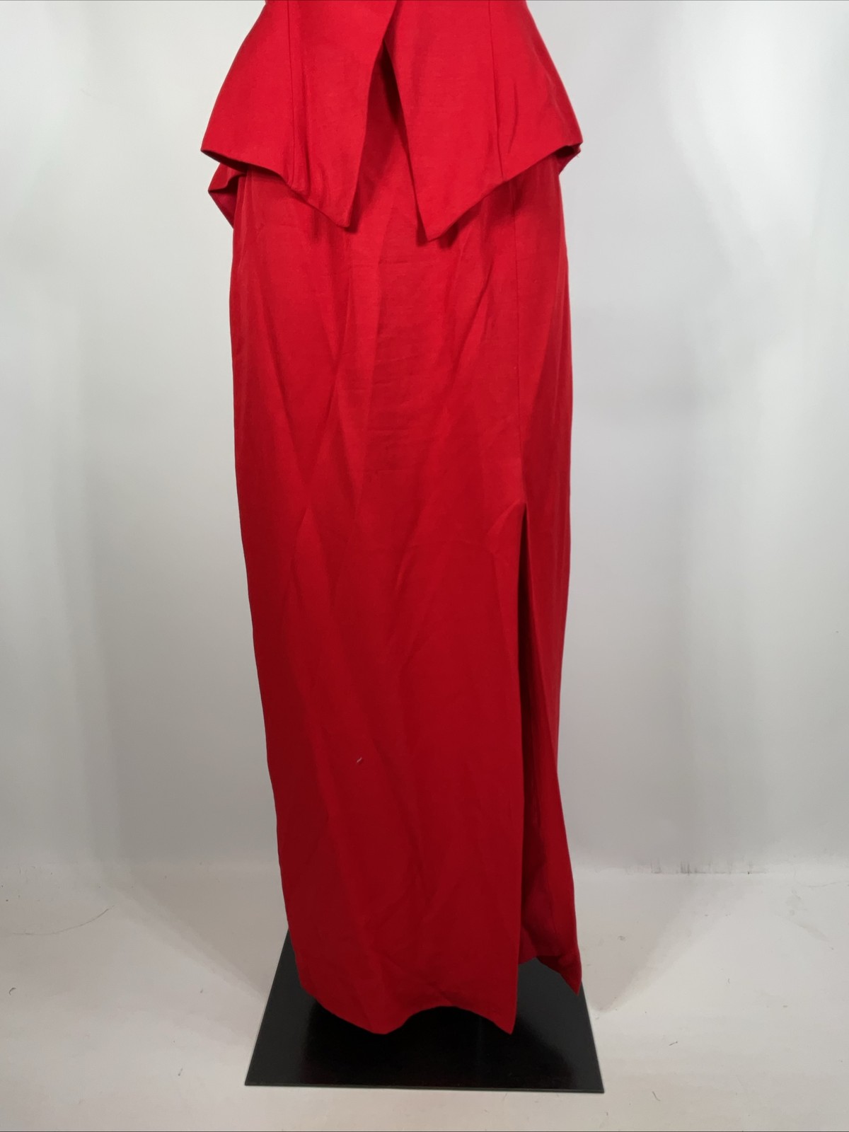 Vintage 80s Red Halter Tuxedo Evening Gown 2pc Set Mother Party Prom Evening 14