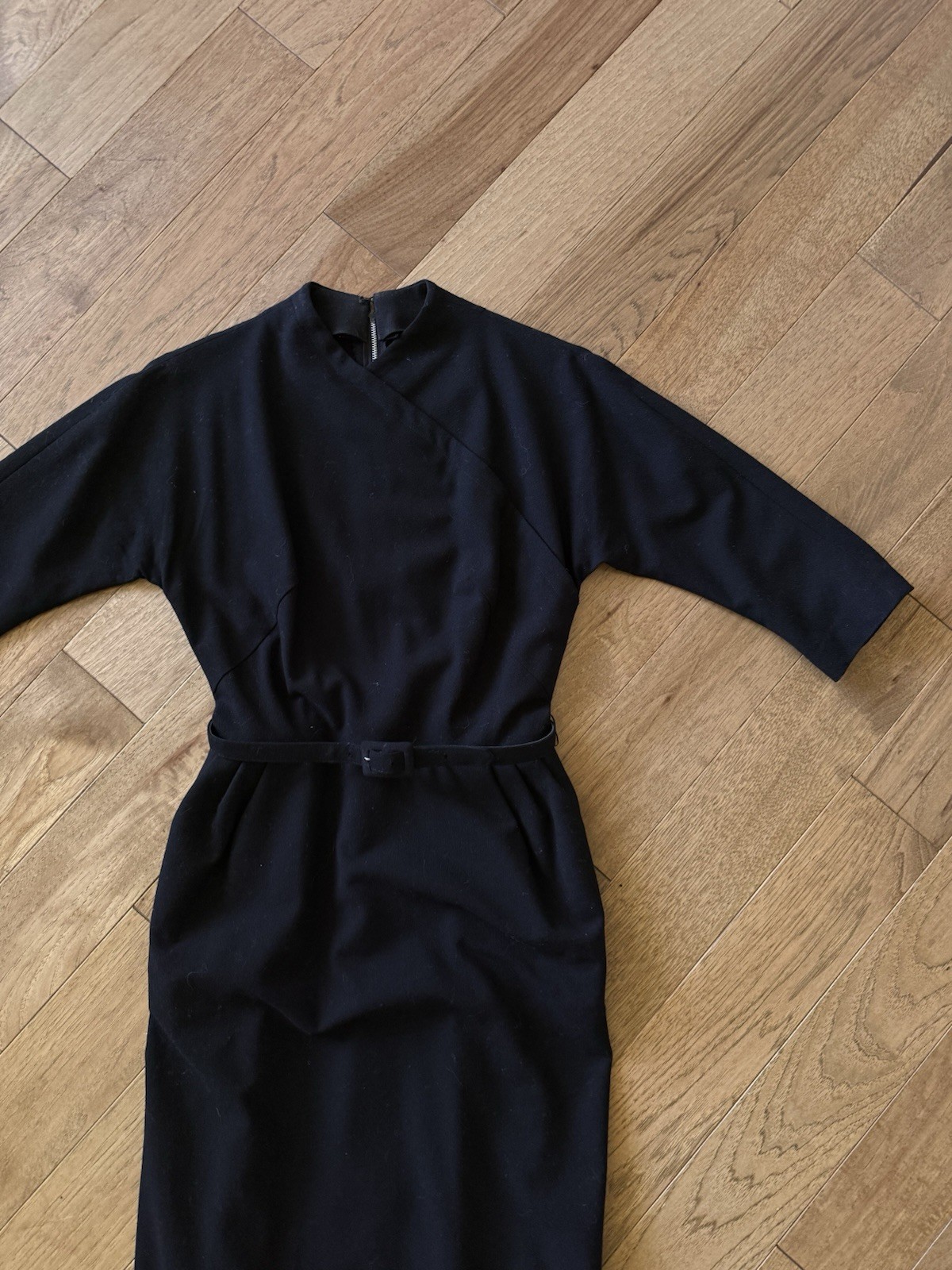 Vintage 1950s Audrey Hepburn Style Black Pencil Dress Wiggle Dress Day to Night