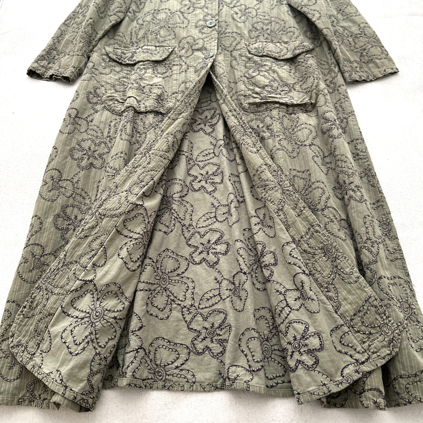 Vintage 100% Cotton Summer Coat Jacket Long Women’s Size M (#F)