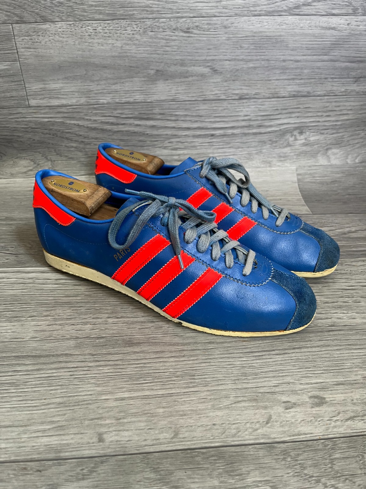 Vintage 70’s Adidas PARIS blue low top sneakers sz 8.5 MADE IN ROMANIA