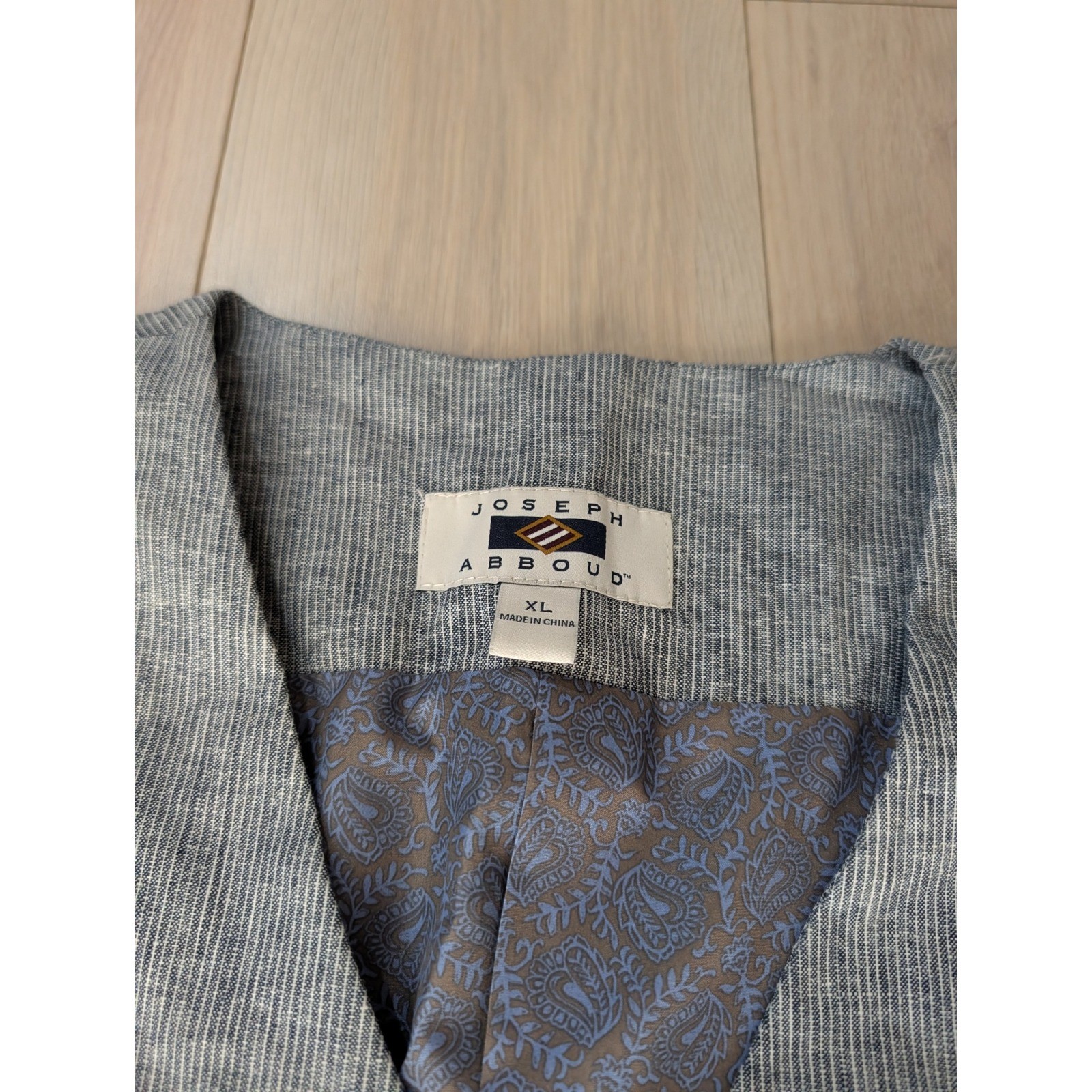 Joseph Abboud Gray Linen/Cotton Blend Button Front Vest | Men’s XL | classic