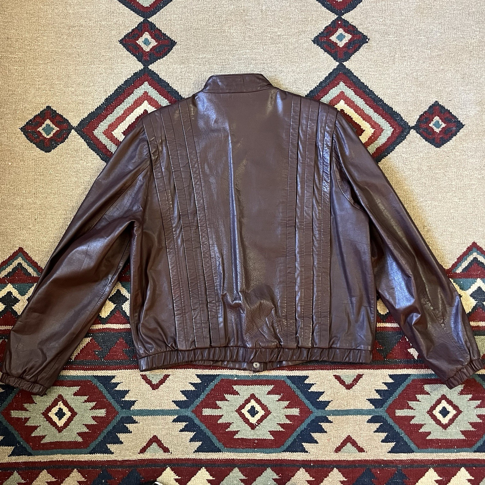 Vintage 80s Leather Jacket Women’s Size 22.5 Winks Lane Brown Zip Up