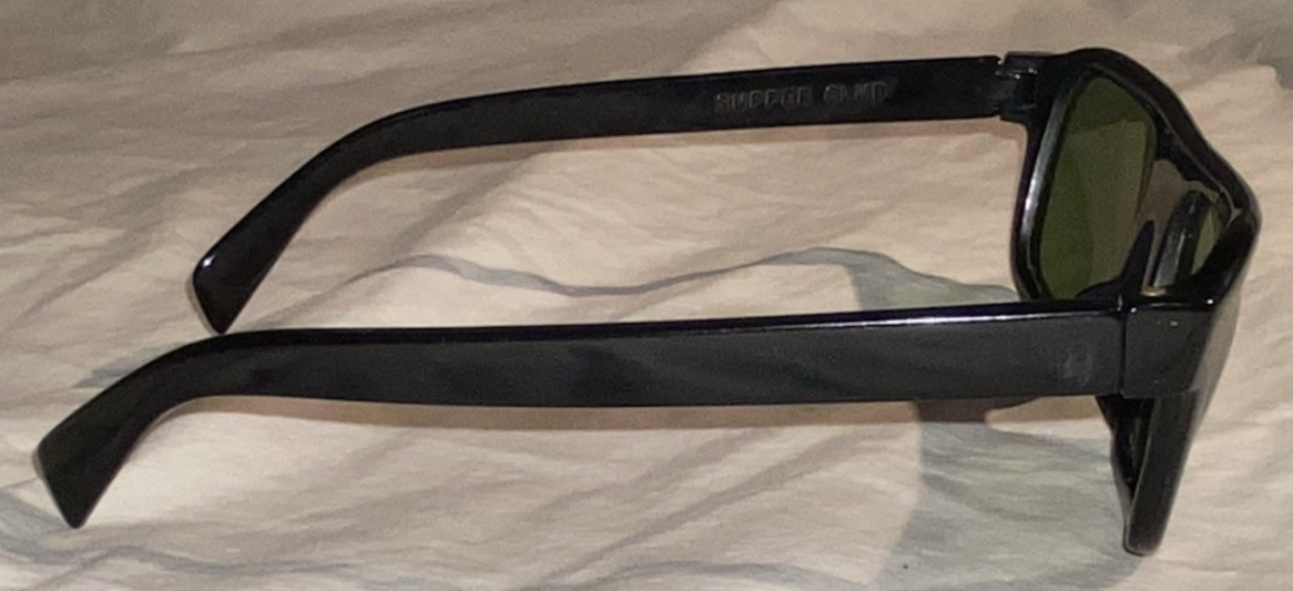 VTG Cool-Ray Polaroid 110 Supper Club Sunglasses BLACK Plastic 60s Mod MCM