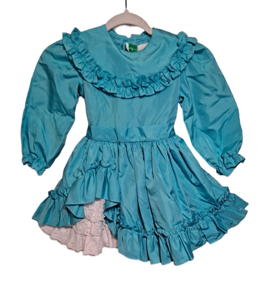 Vintage Elise Circle Pageant Dress Ruffles and Lace Polyester Cotton Size 5