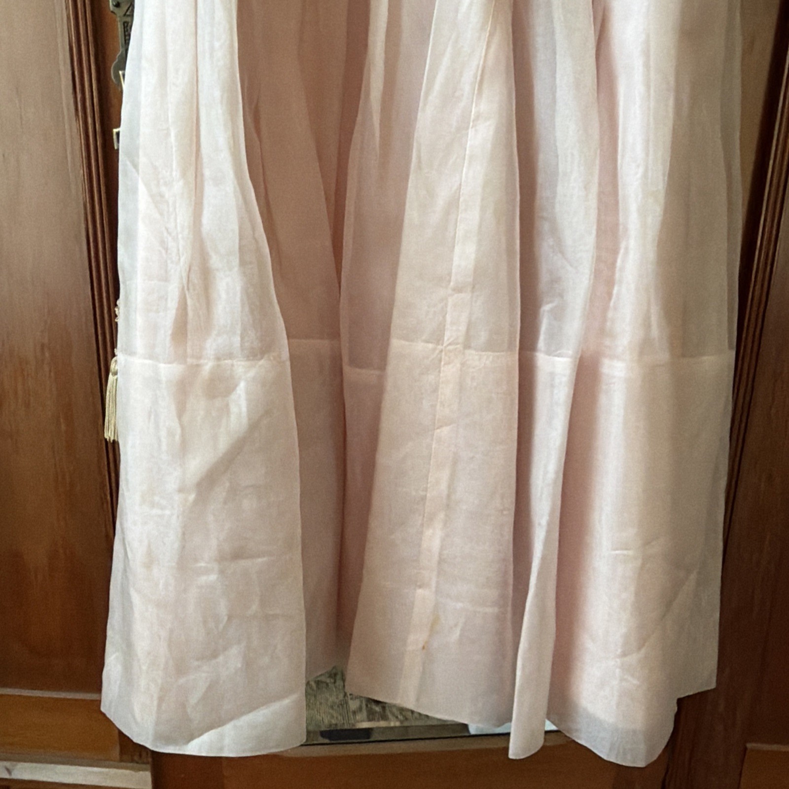 Vintage 1950s Elinor Gay Pink Chiffon Organza Button Up Belted Party Dress