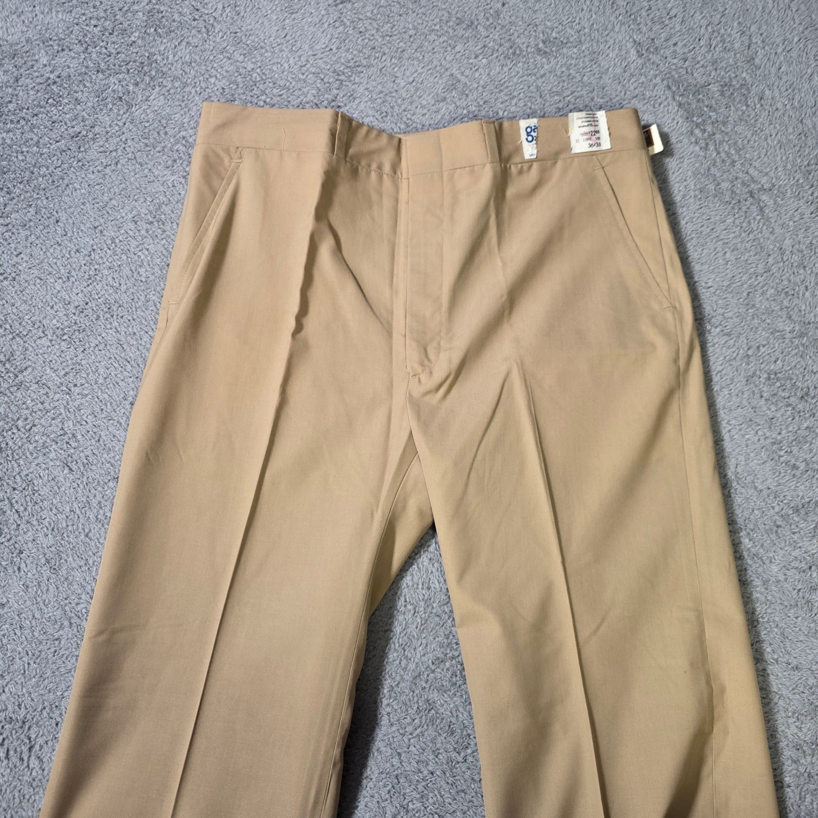 Mens 36×31 Trousers Tan Vintage Deadstock Klopman Dacron Cotton Slacks
