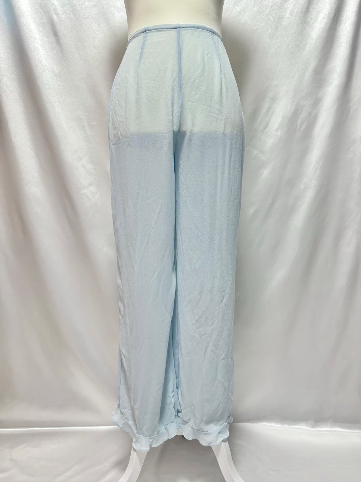 2000s Chiffon Lingerie Pants Sheer Blue Y2K