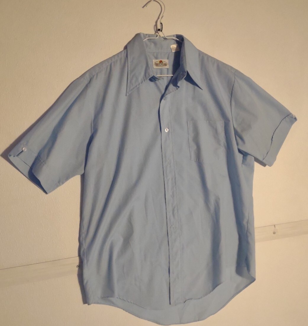 Vintage Bowling Shirt Fruit of the Loom Casual Button Up Dagger Collar Large