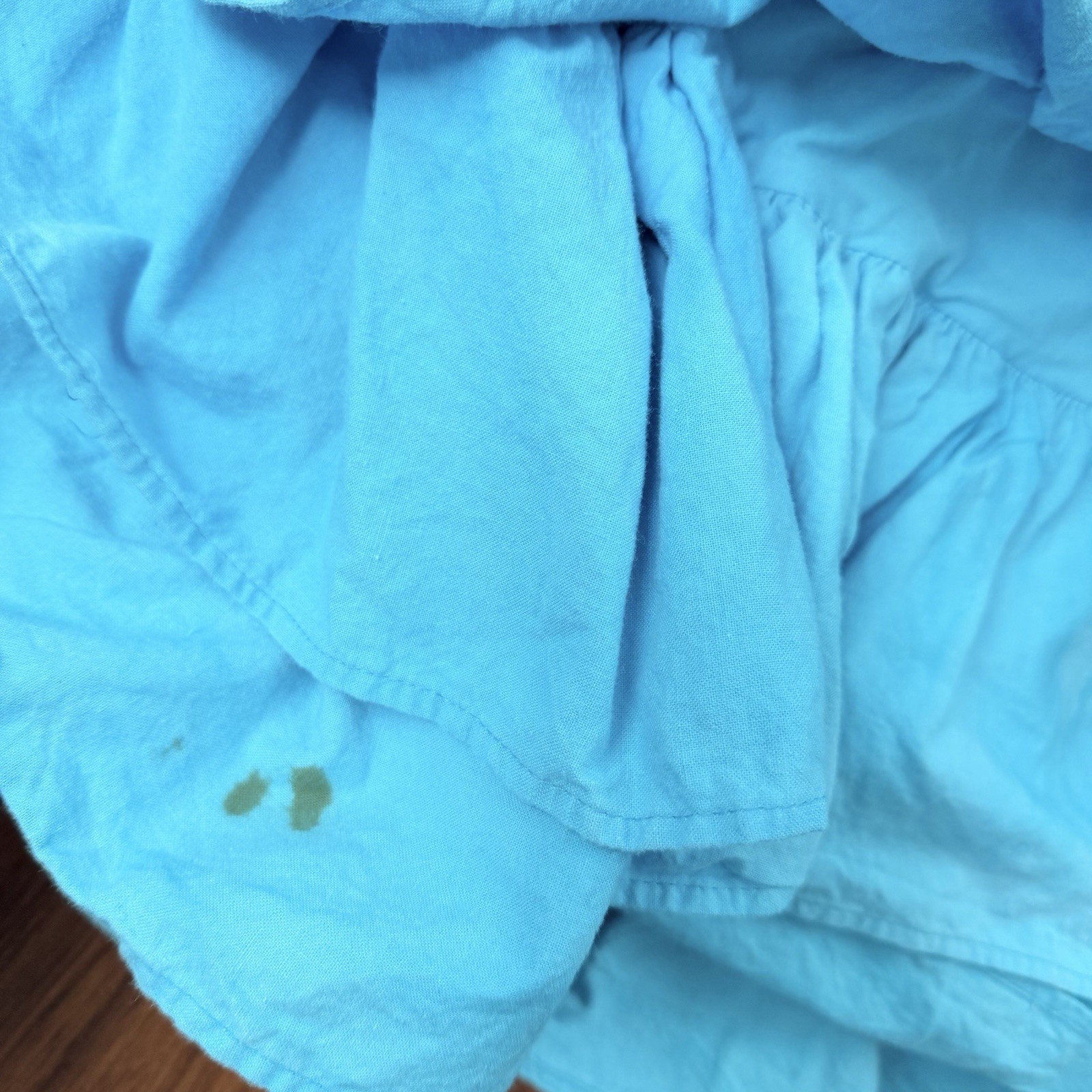 Vintage 80’s Tiered Ruffle Mini Skirt Turquoise Blue 7 Women’s