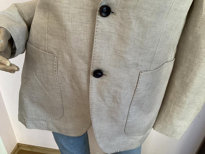 Men Enterour World Beige Linen Cotton Blazer L