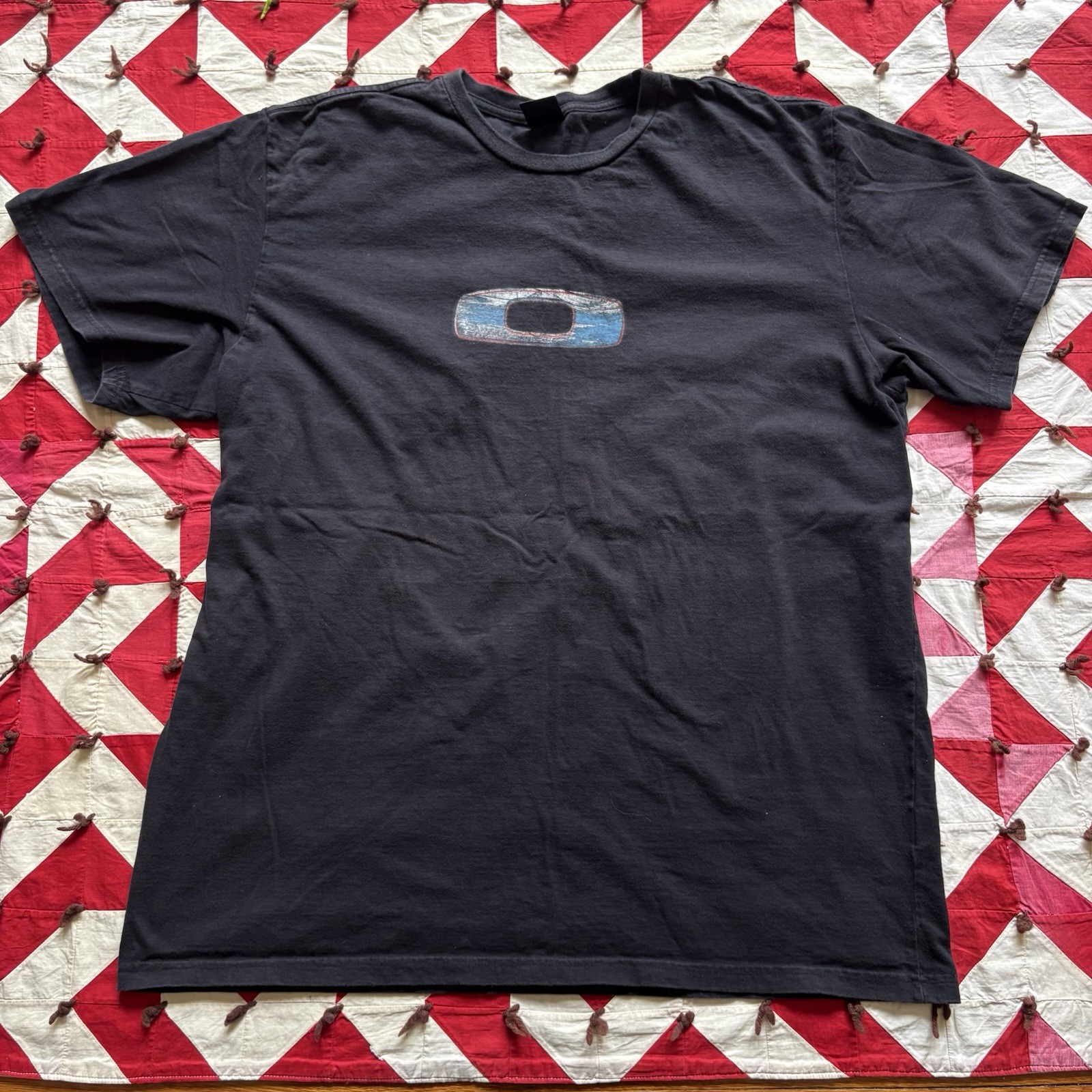Oakley Y2K Logo T Shirt Mens XXL Black Used Worn As Is