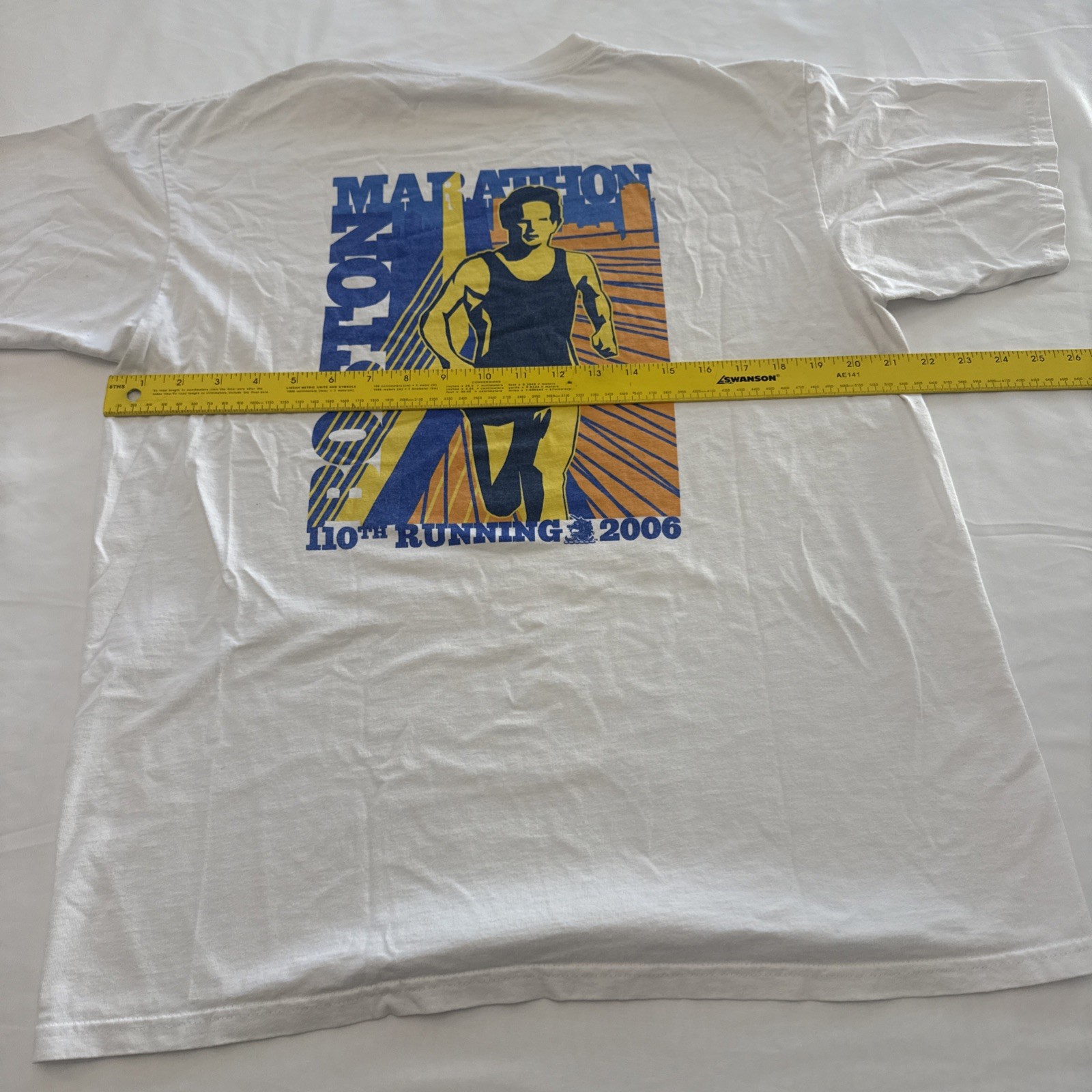 Official Vintage Boston Marathon 2006 T Shirt White Large Running Anvil Tag