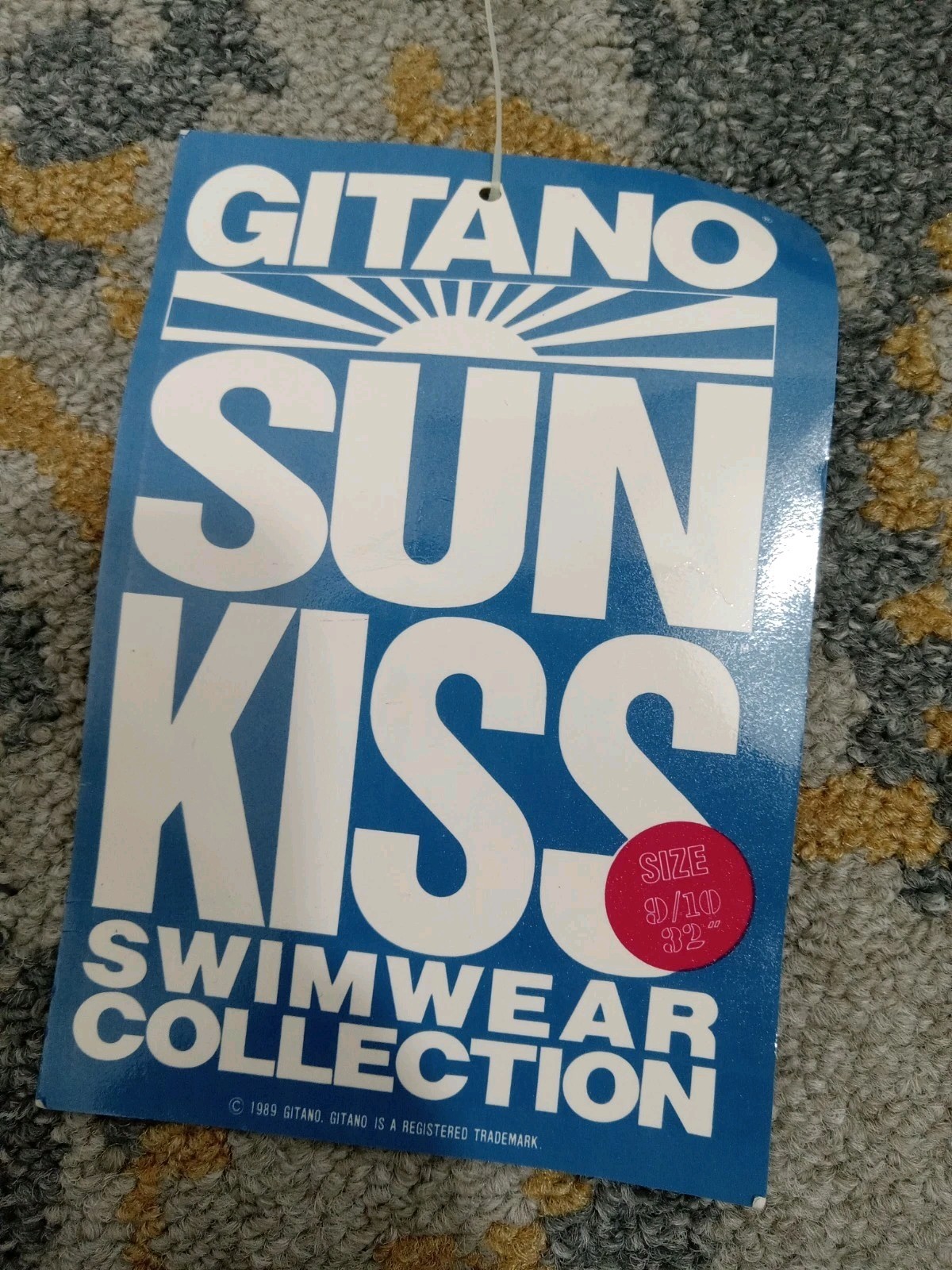 Vtg Gitano Sunkiss 80s Bikini 2 pc High Strip Swim Suit Black Blue Pink Sz 9/10