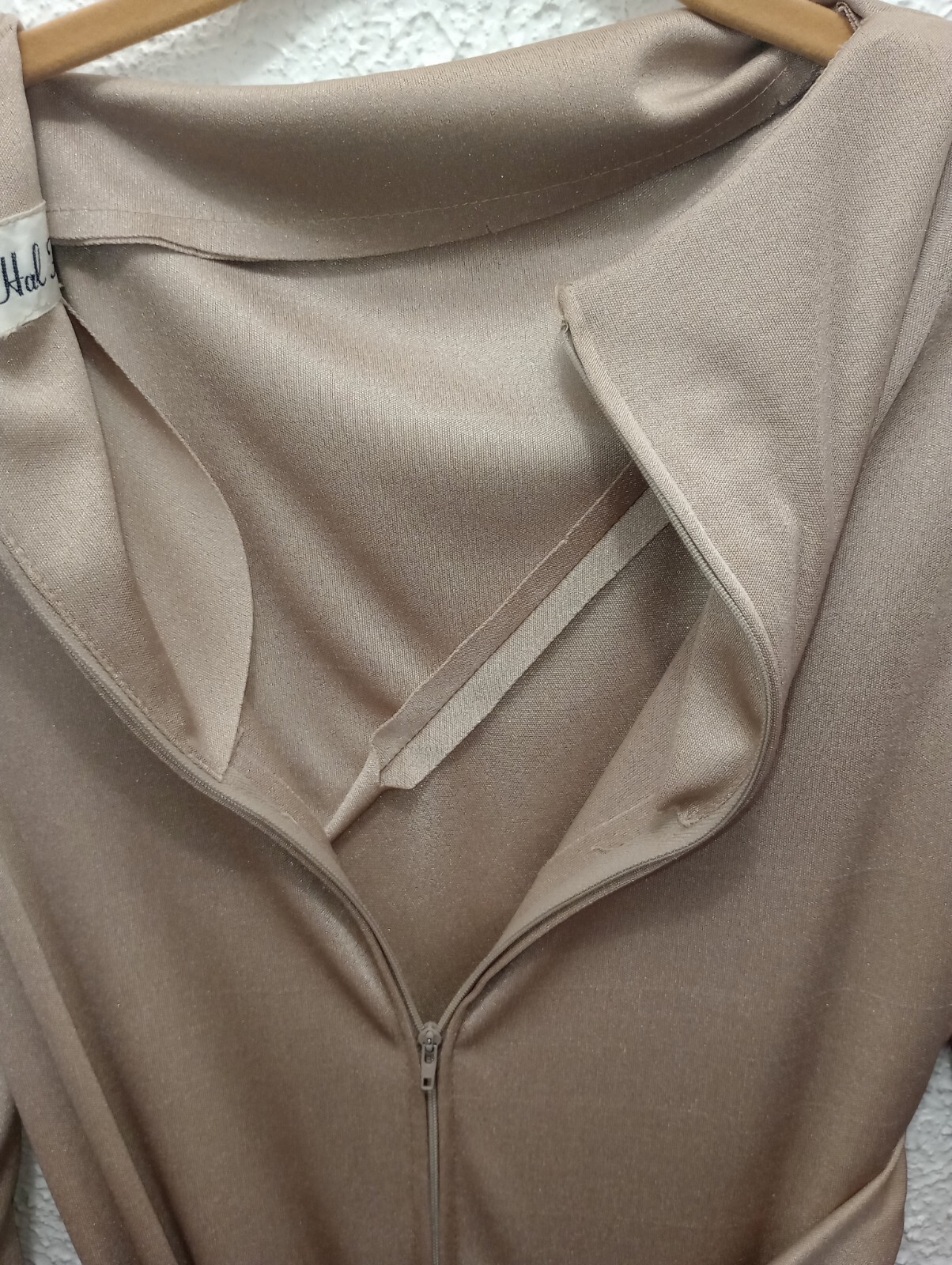 Hal Ferman 70’s Dress Vintage Gold Long Sleeve Sz 14 Union Made