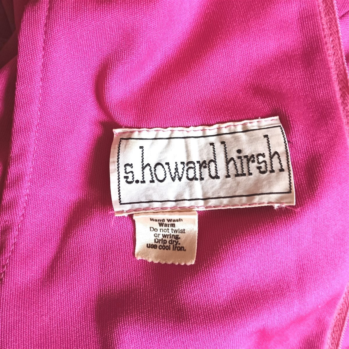S Howard Hirsch Dress XS Hot Pink Sexy A-Line Handkerchief Hem 60s 70s Vtg