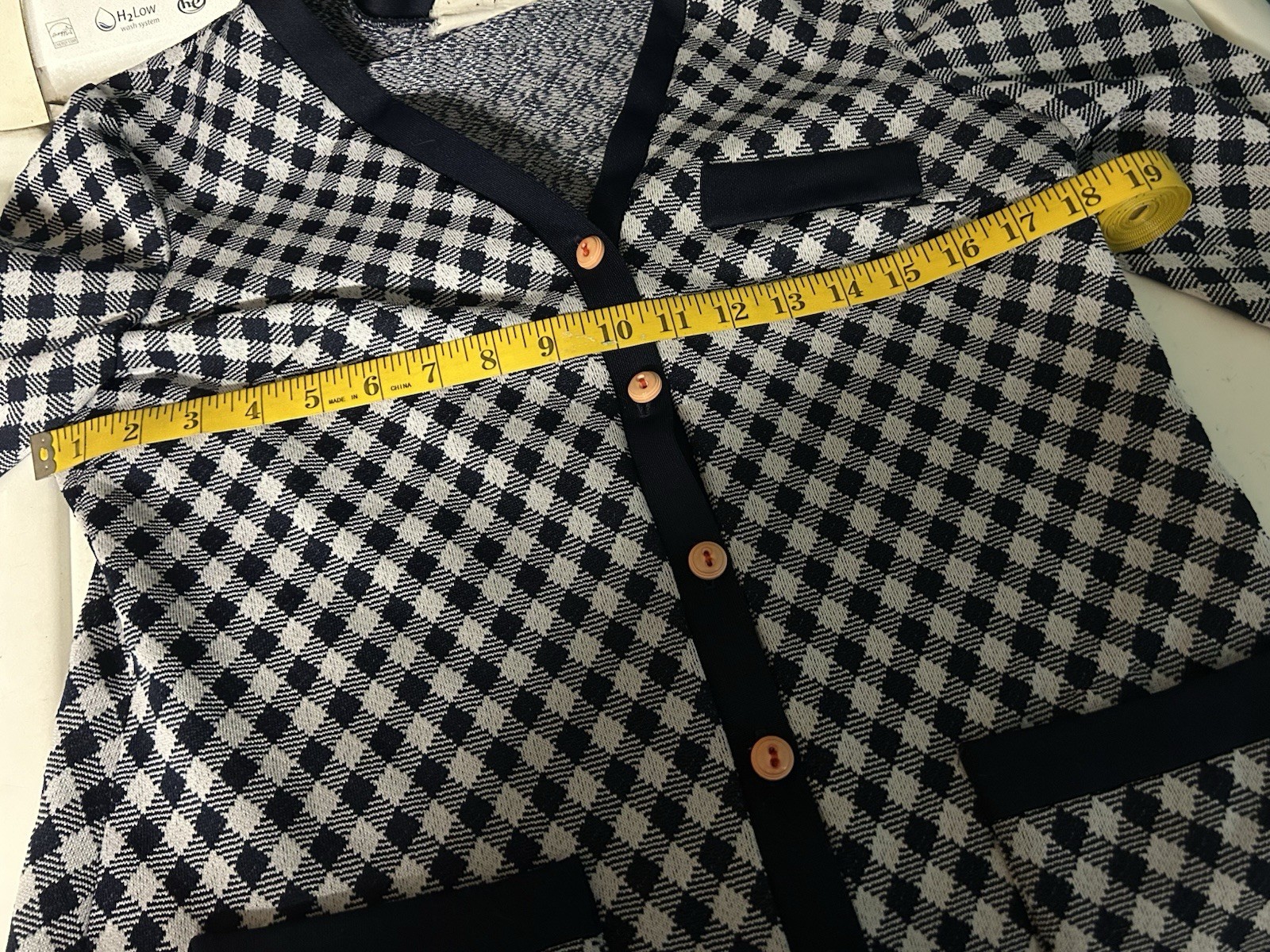 Vintage 60s MOD Bleeker Street Blue White Checkered Blazer Cardigan Retro Chic