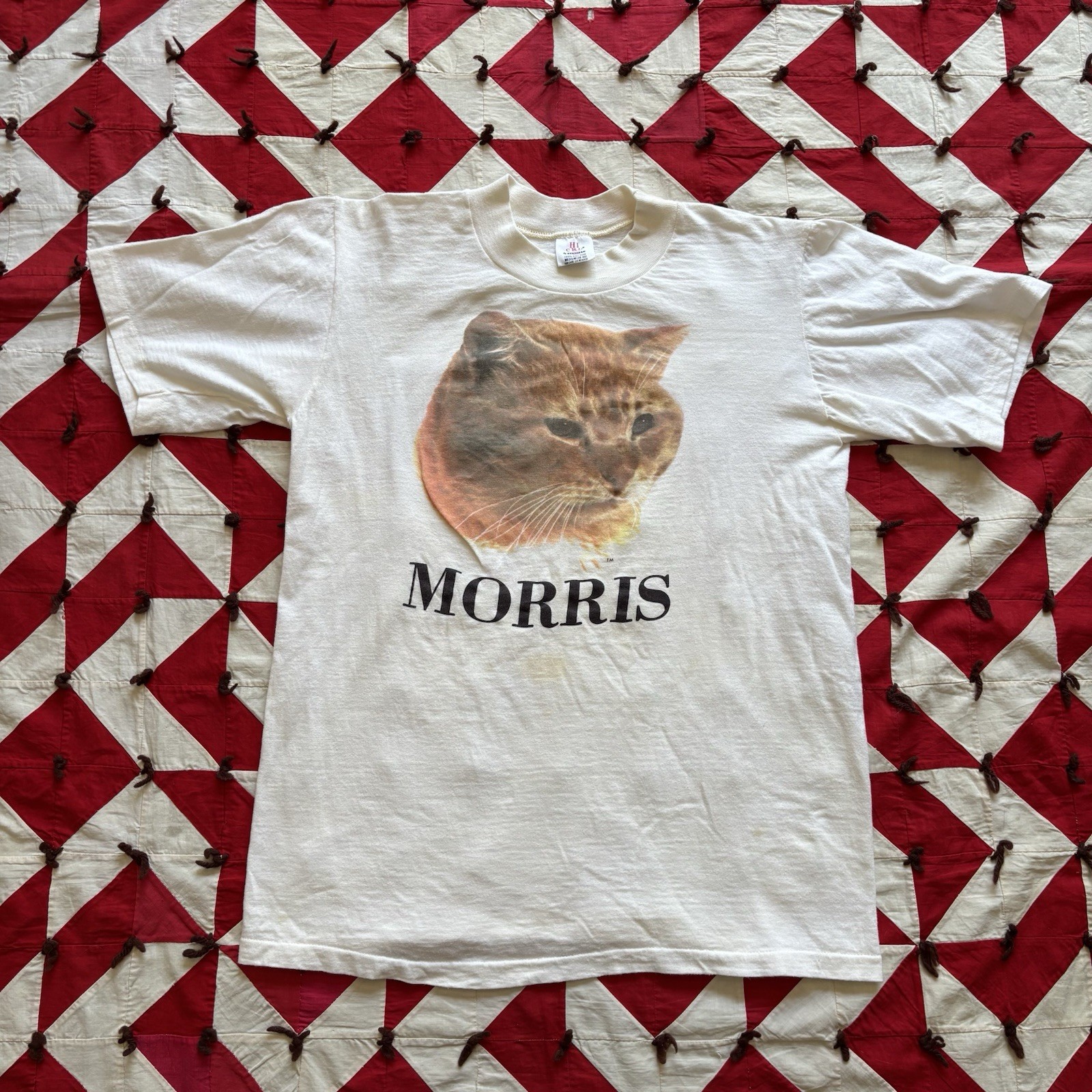Vintage Morris The Cat T Shirt 1980s Men’s As Is Stained Animal Pet