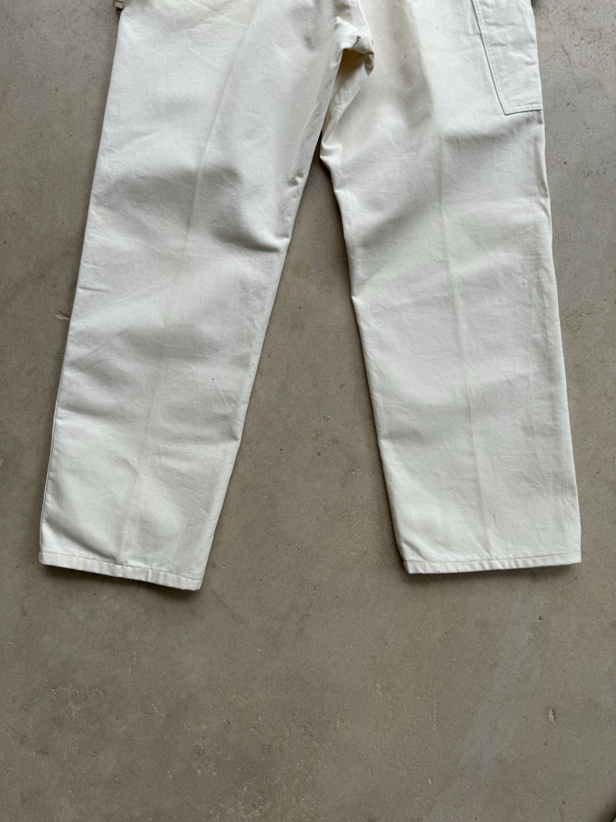 90s Vtg Dickies W 38 L 30 Carpenter Painter Off White Pants Work Cotton Natural