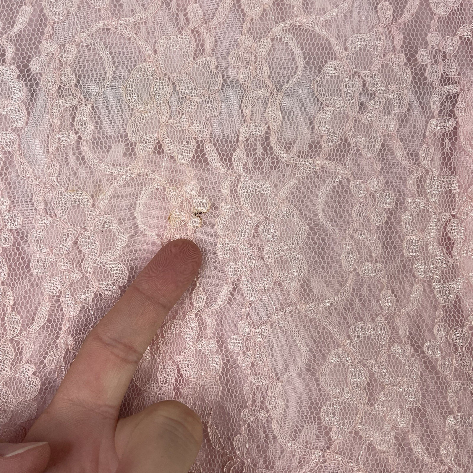 Vintage Baby Sheer Dress Girls 3T Pink Floral White Lace Bow Ribbon Party 70s