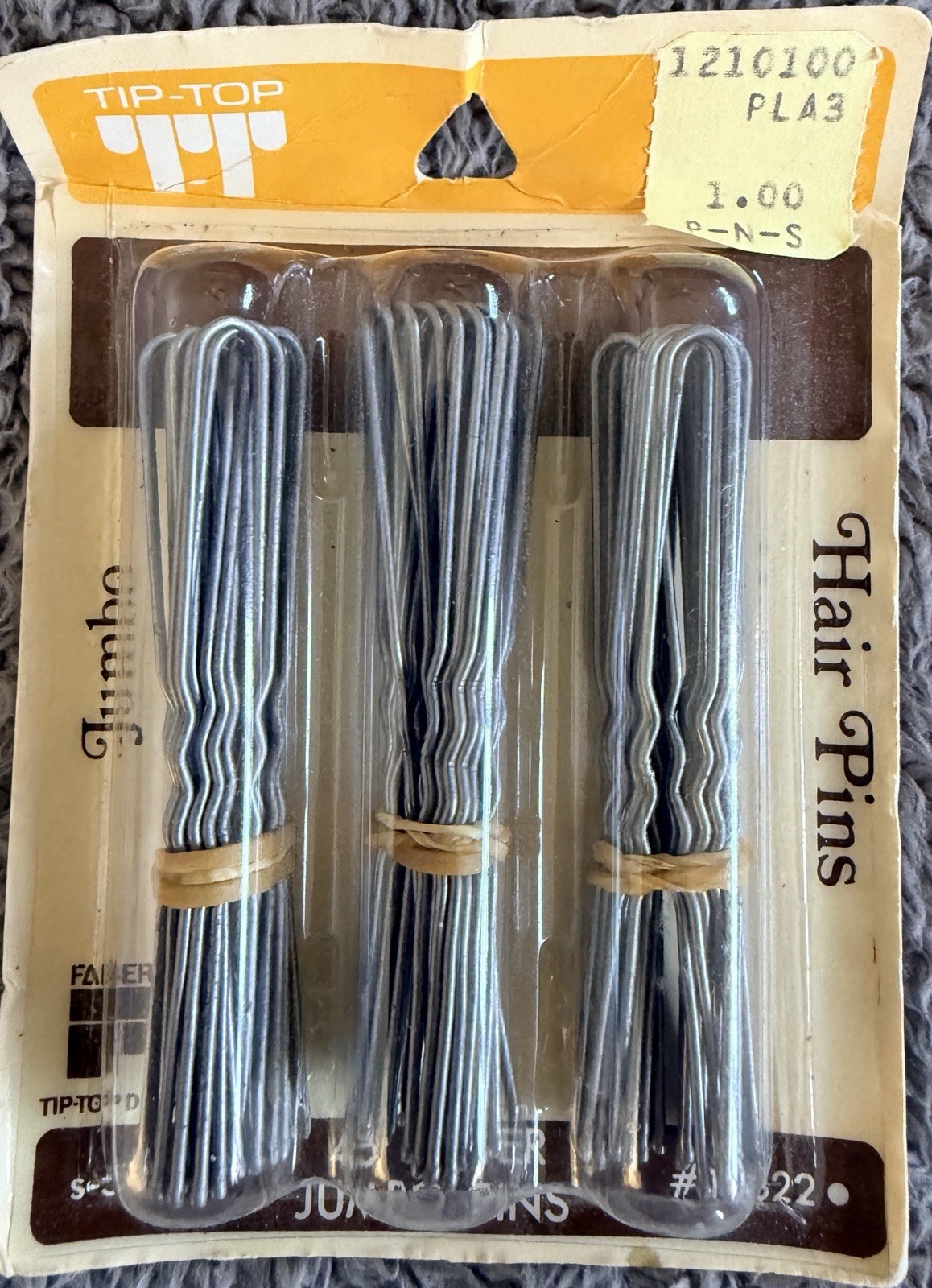 Vtg TIP-TOP TT Jumbo Hair Pins Original Metal 45ct. NIP NOS Faberge LTD USA made