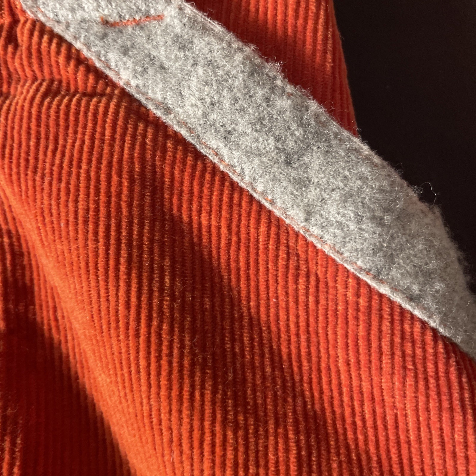 Luis Trenker Corduroy Utility Skirt Orange Leather Detail Pockets Sweater Hem