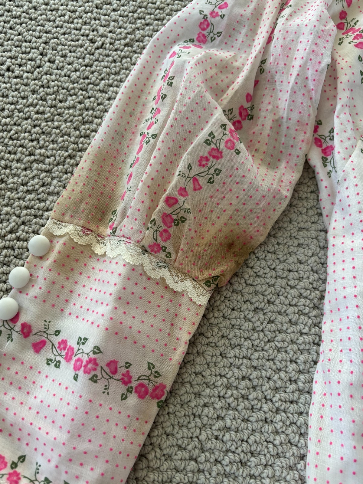 Vintage 60s Pink Velour Floral Mock Neck Prairie Shift Mod Dress M/L – DAMAGED