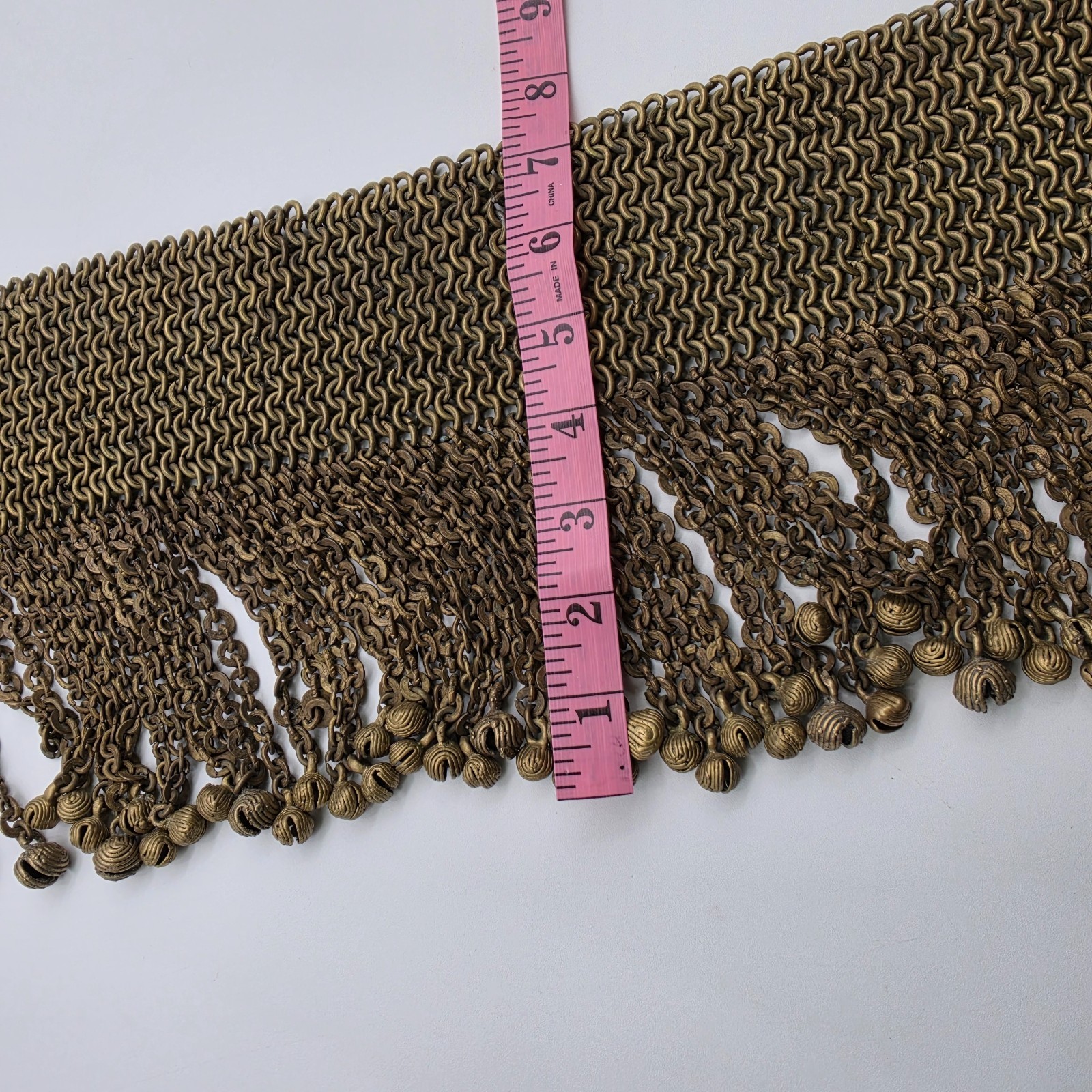 Vintage T’boli Tribe Brass Belt W/ Bells Handmade Philippines South Cotabato 29″