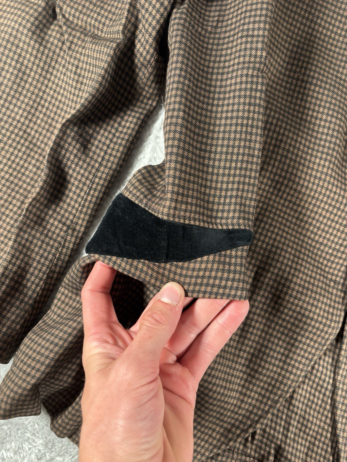 Vtg 1950s Mens Brown Sport Coat Jacket Rockabilly Blazer Houndstooth Sz 42 Elvis