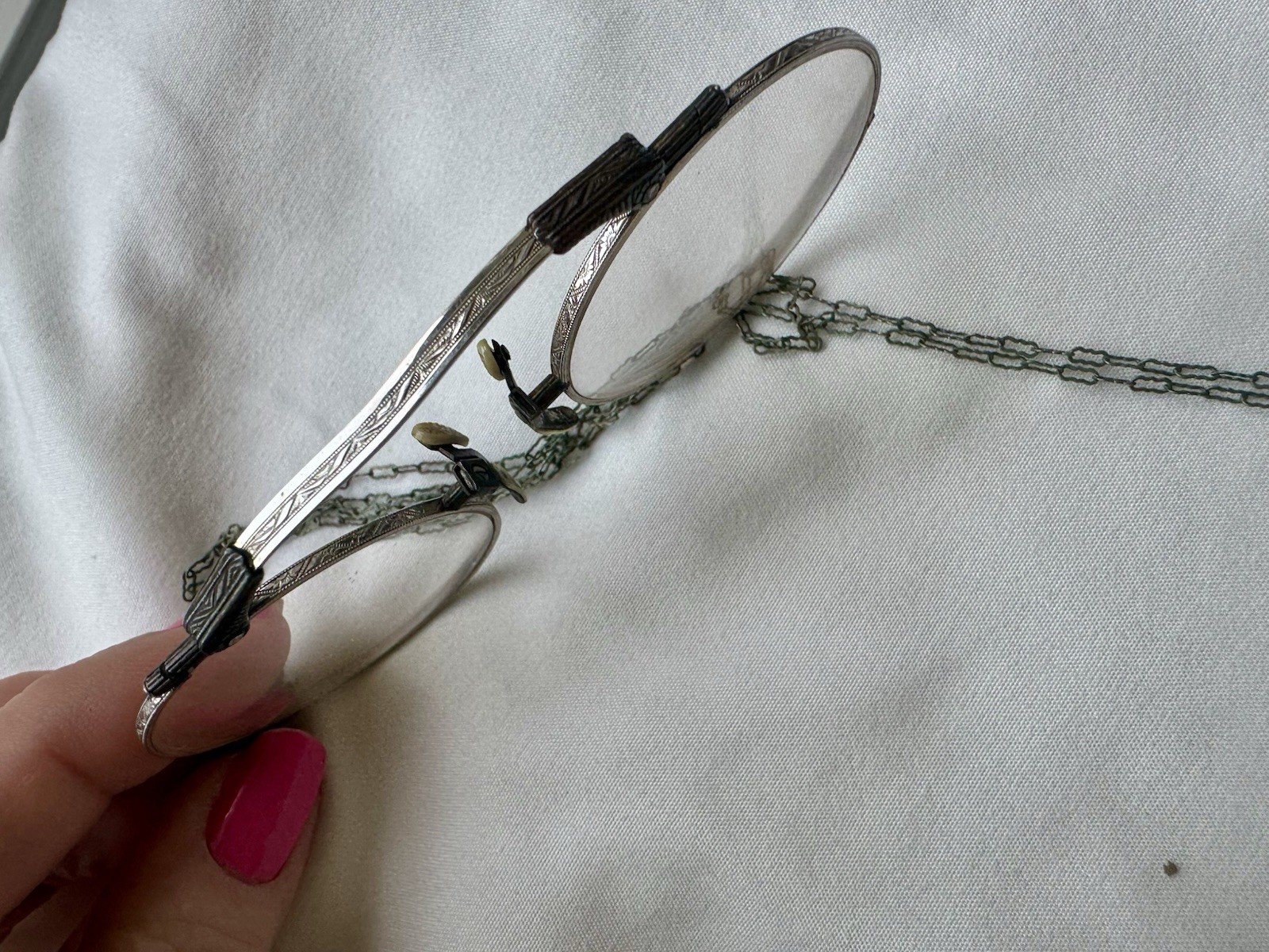 Antique Pince-Nez glasses w/ Chain 1880-1920