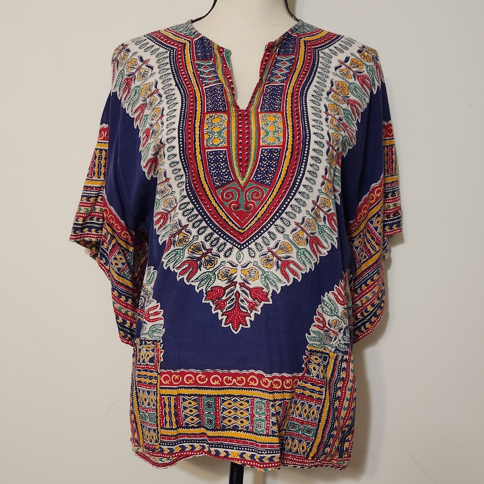 Vintage Cotton Gauze Classics India Dashiki Angel Wing Top festival hippy boho