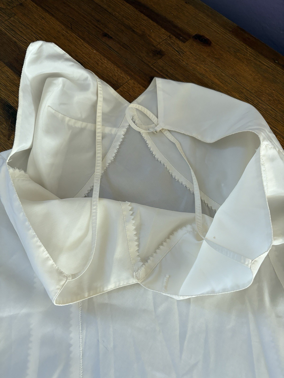 Vintage 1940’s Nylon Blend Negligee Off White Lingerie Slip Medium