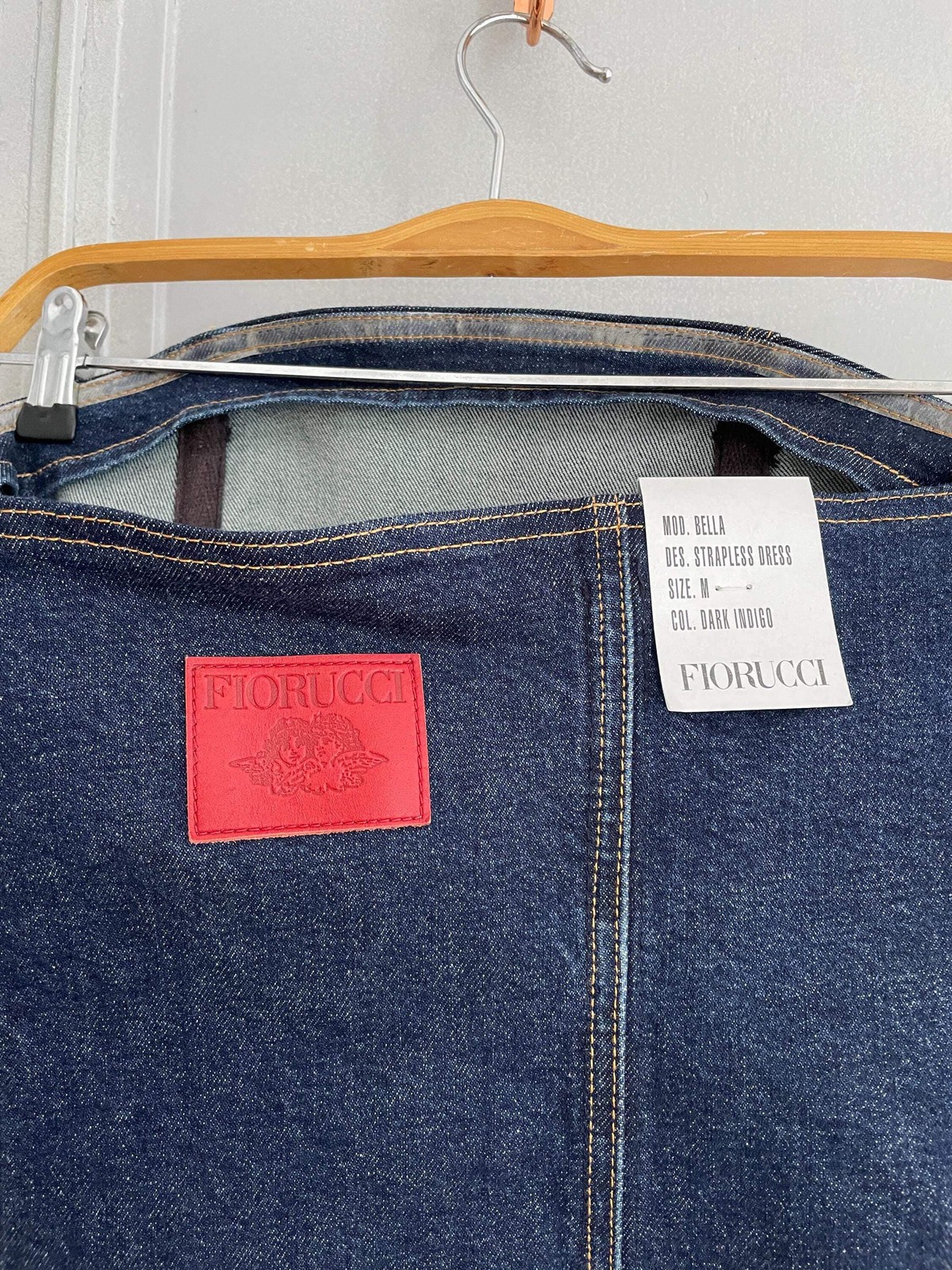 Vintage FIORUCCI denim bodycon dress, Sexy strapless branded summer dress, Y2k s