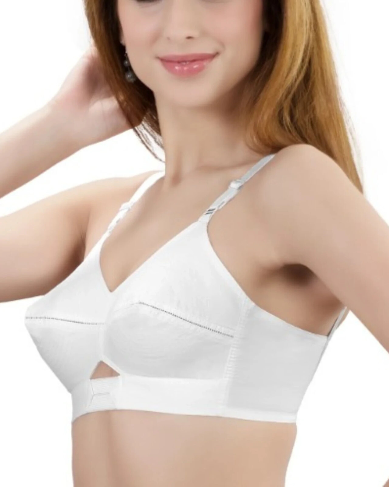 Padded Bullet Bra Organic Cotton – Vintage Retro Bra (Plus Size Available) White