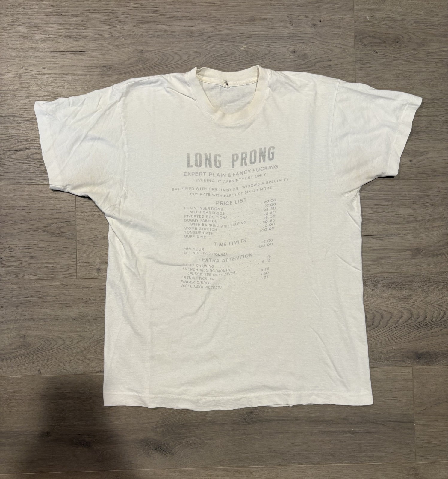 Vintage 80’s “Long Prong” NSFW Humor Rare Tee