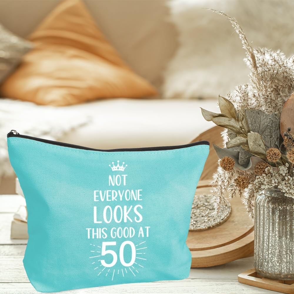 XiuSpark 50th Birthday Gifts for Women,Presents 23*18*5cm, Sky Blue 50