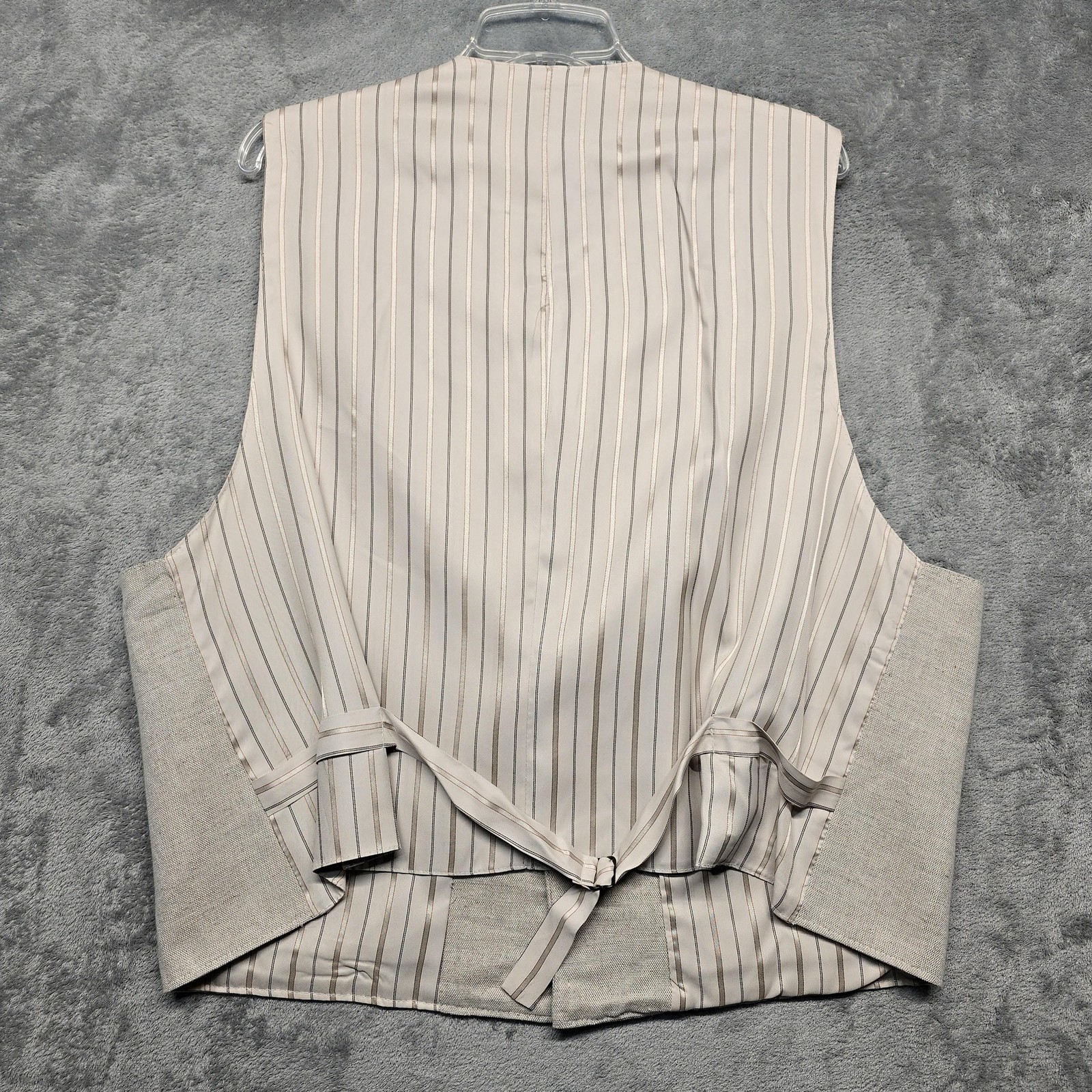 Wahmaker Vest Mens Size 2XL Beige Cotton Linen Western Waistcoat Formal