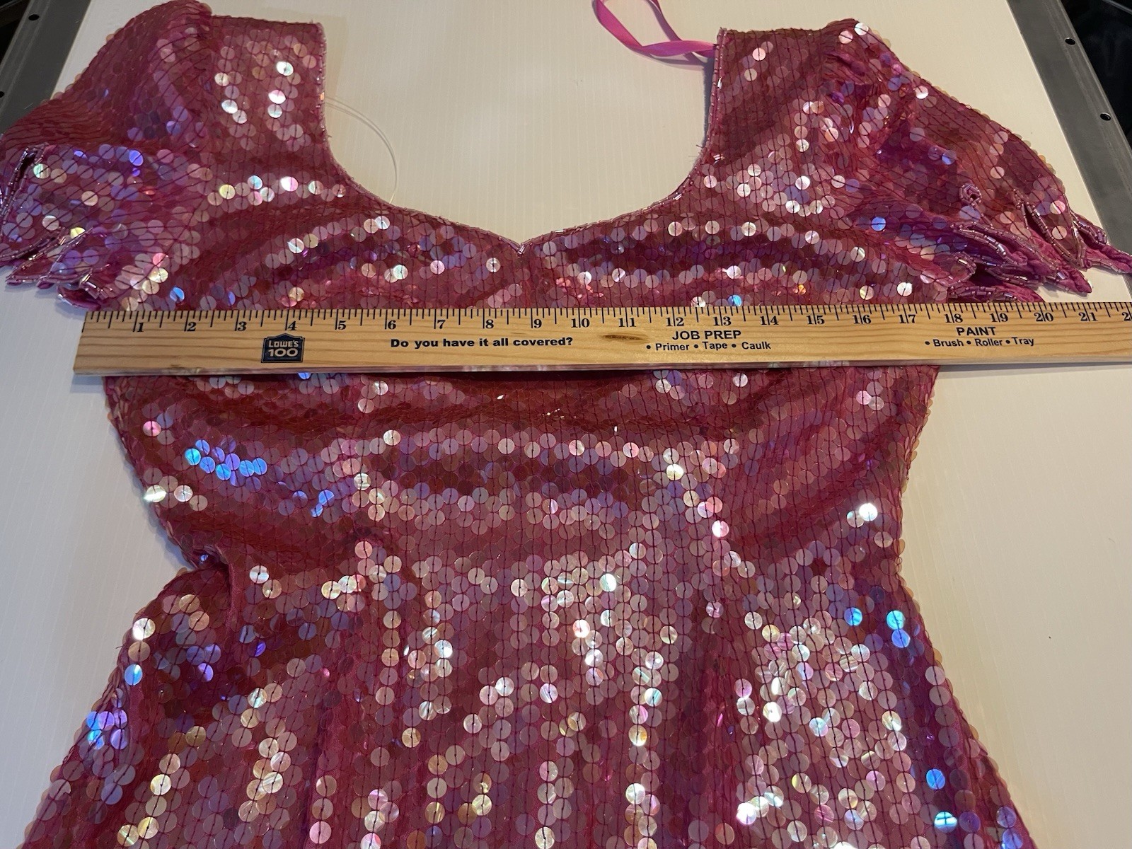 Vintage Nadine Pink Sequin Maxi Gown Size Medium 1980s Prom Special Occasion
