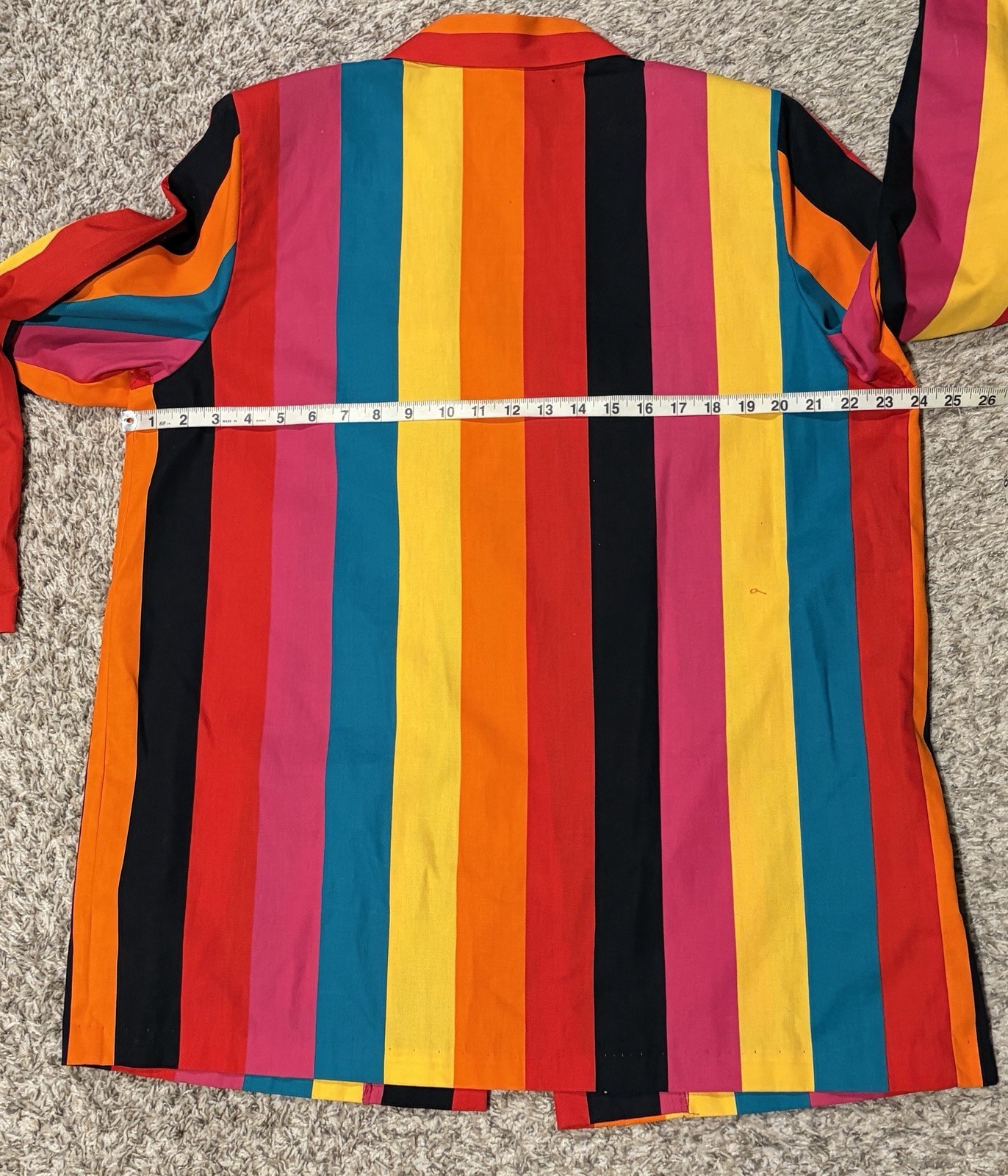 Vintage 80s Women’s Blazer Rainbow Striped Colorful Jacket Size 16 MINT