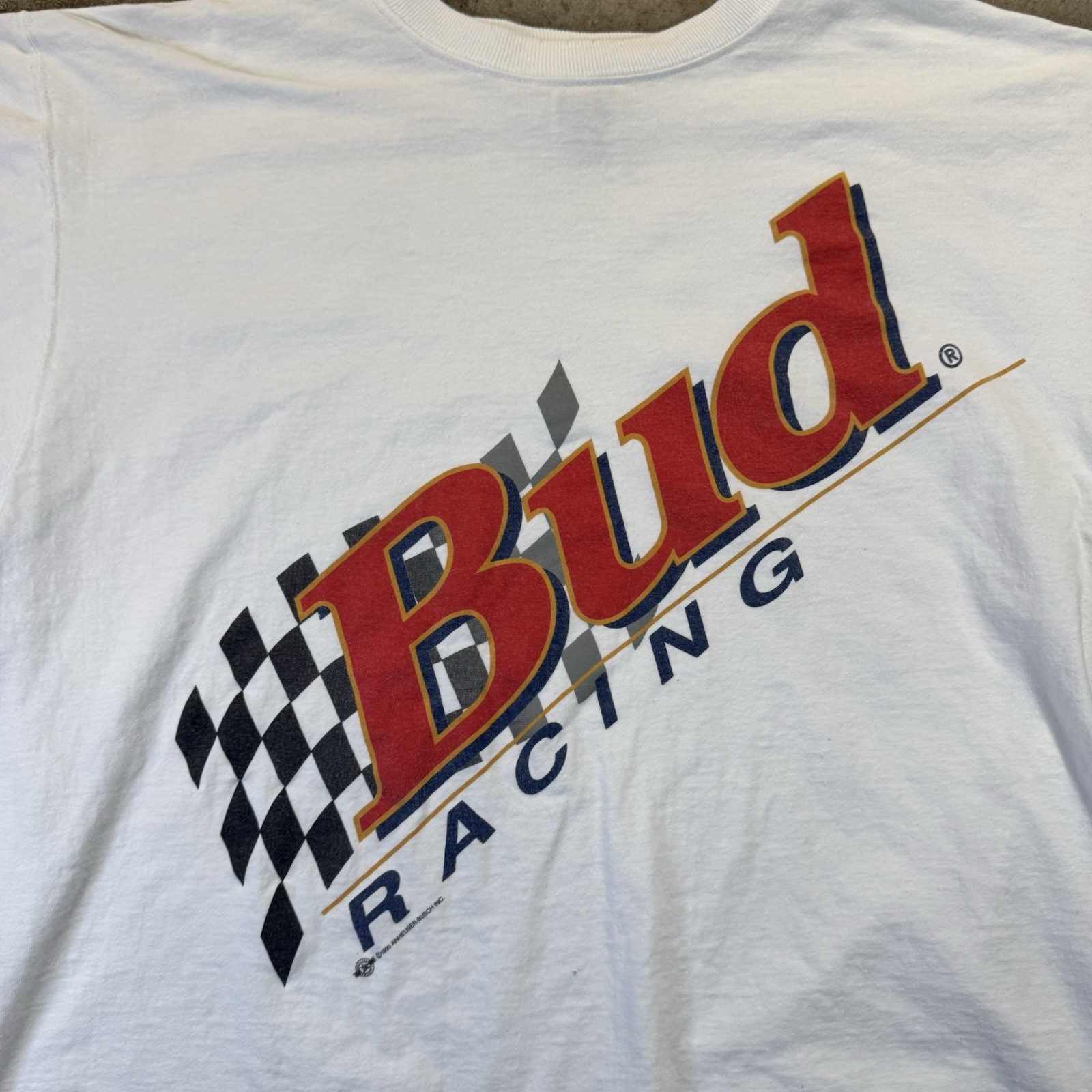 Vintage 1999 Bud Racing NASCAR Graphic T Shirt Mens XL