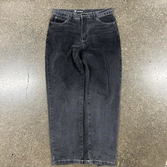 Vintage Red Dragon Baggy Black Denim Jeans (Size 34×30) JNCO Style